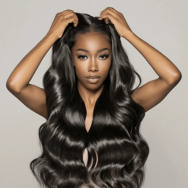 Model with healthy long hair